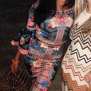 Tropical Two-Piece Skirt Set